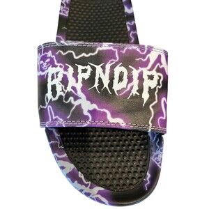 RIPNDIP Womens Mens Lightning Purple Slide shoes, sz 7 NWOT